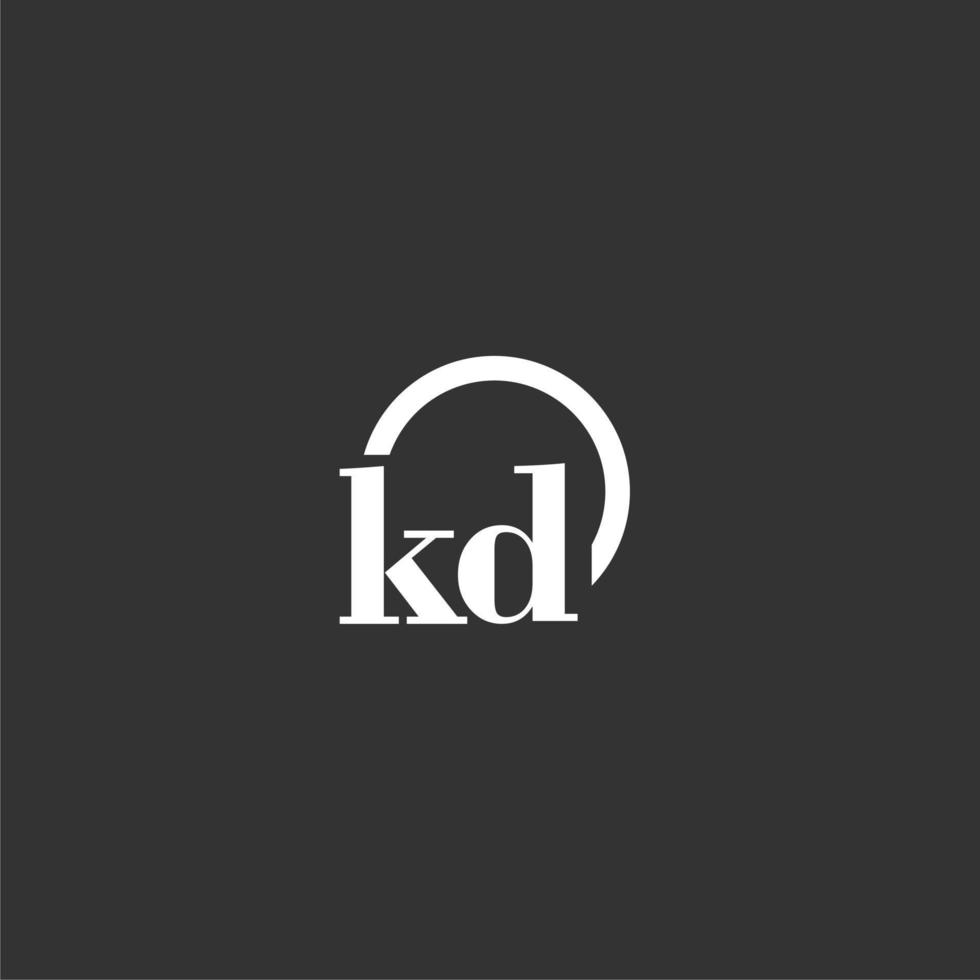 KD initial monogram logo with creative circle line design vector