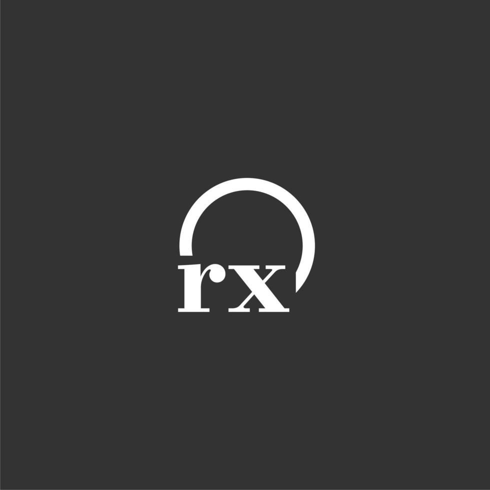 RX initial monogram logo with creative circle line design vector
