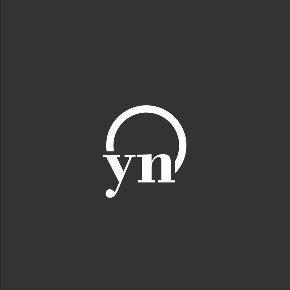 YN initial monogram logo with creative circle line design vector