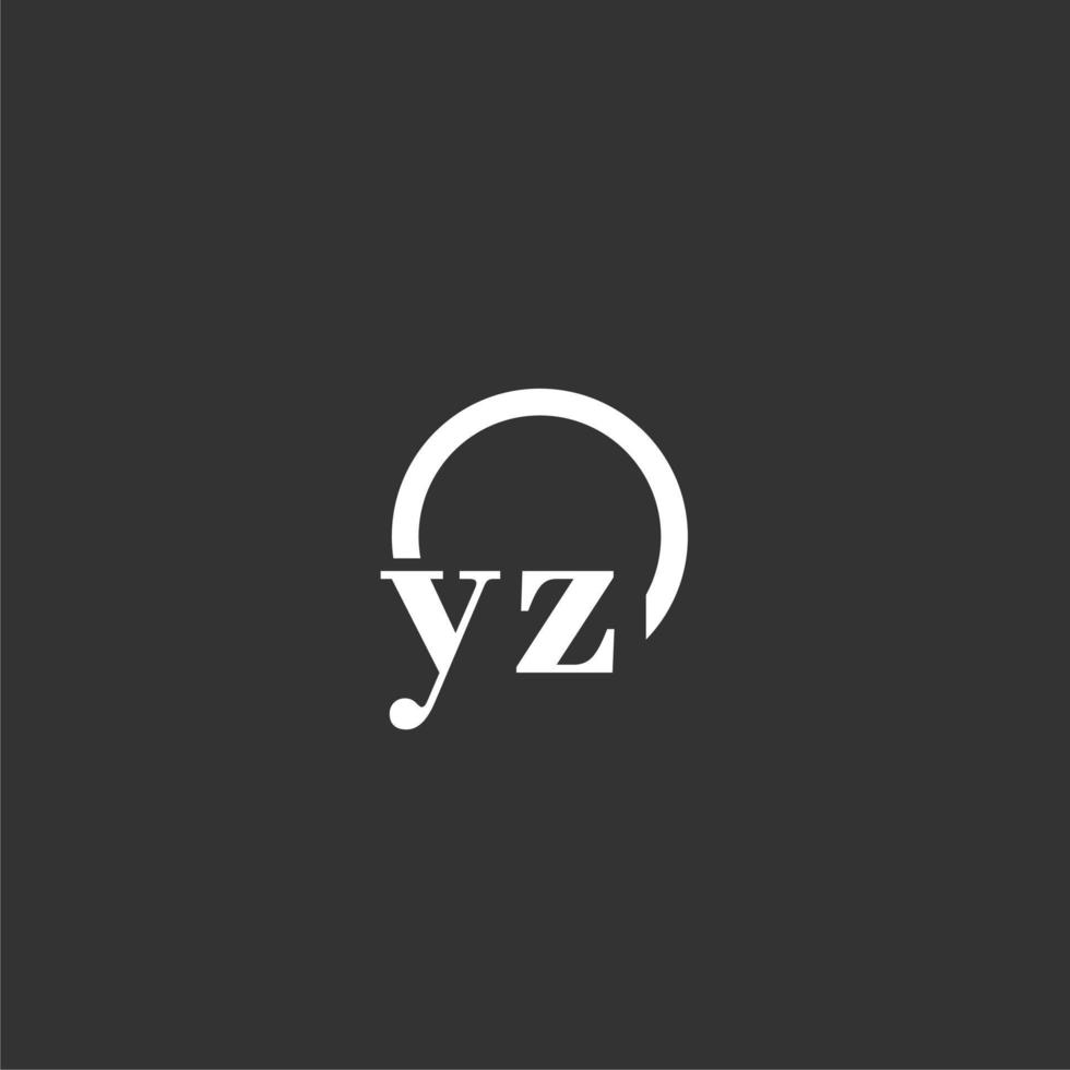 logotipo de monograma inicial yz con diseño de línea de círculo creativo vector