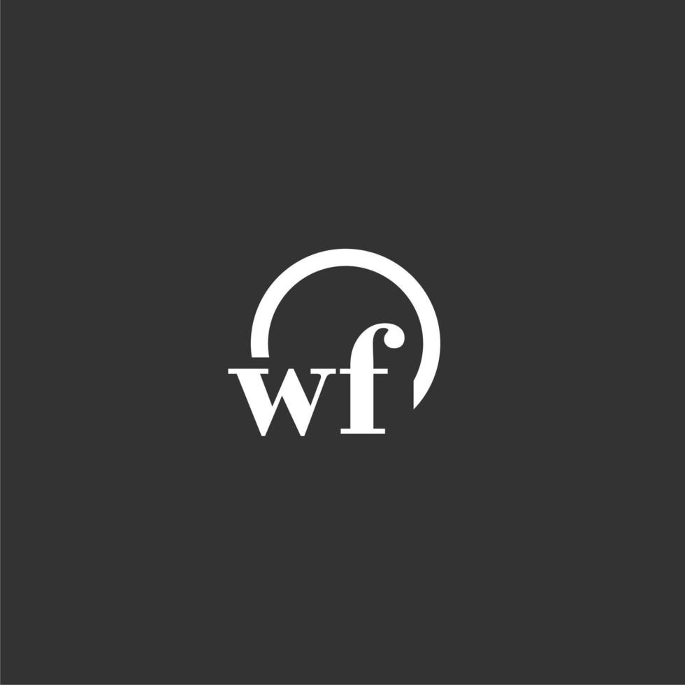 WF initial monogram logo with creative circle line design vector