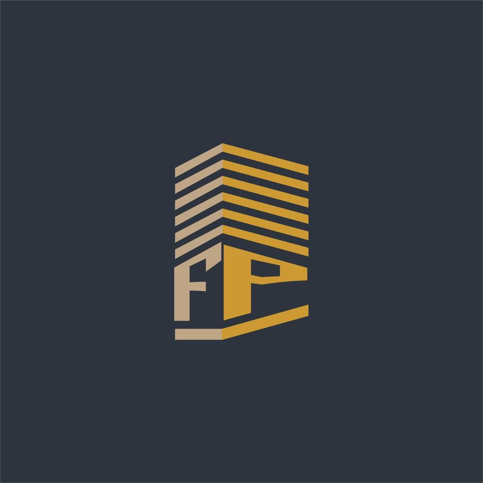 FP initial monogram real estate logo ideas vector