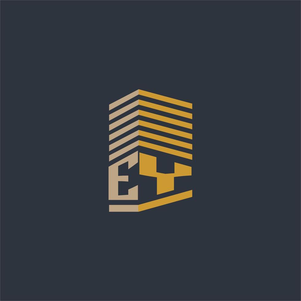 ey monograma inicial ideas de logotipo de bienes raíces vector