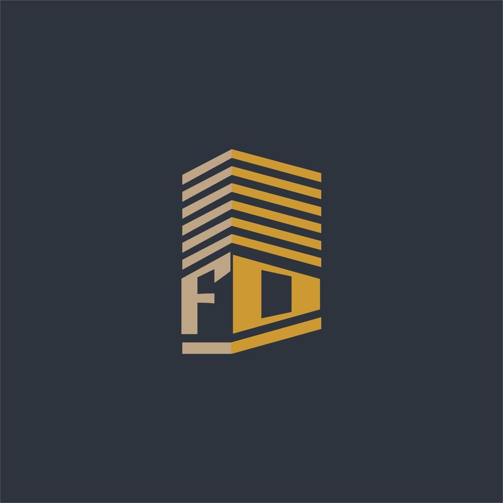 FO initial monogram real estate logo ideas vector