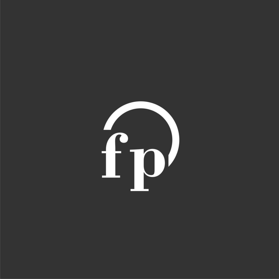 FP initial monogram logo with creative circle line design vector