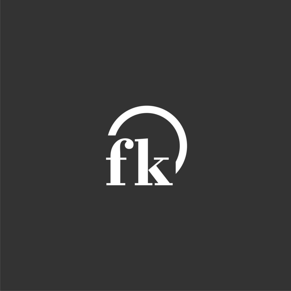 FK initial monogram logo with creative circle line design vector