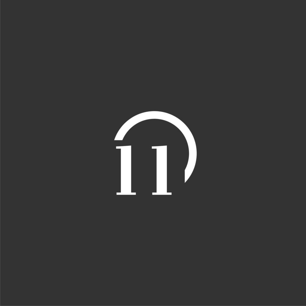 LL initial monogram logo with creative circle line design vector