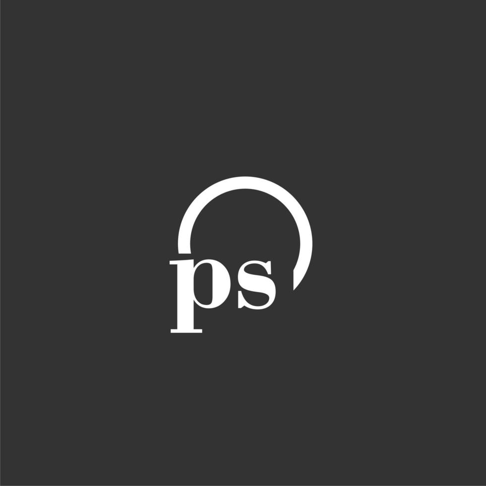 PS initial monogram logo with creative circle line design vector