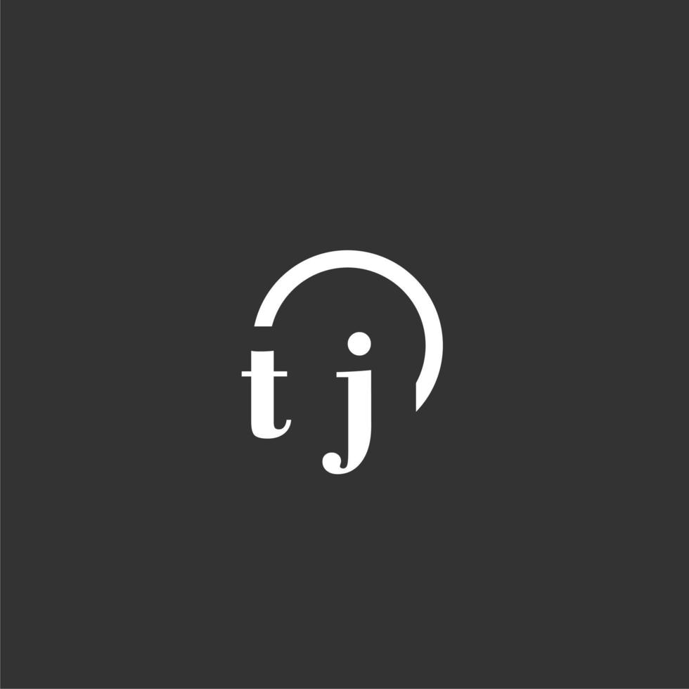 TJ initial monogram logo with creative circle line design vector