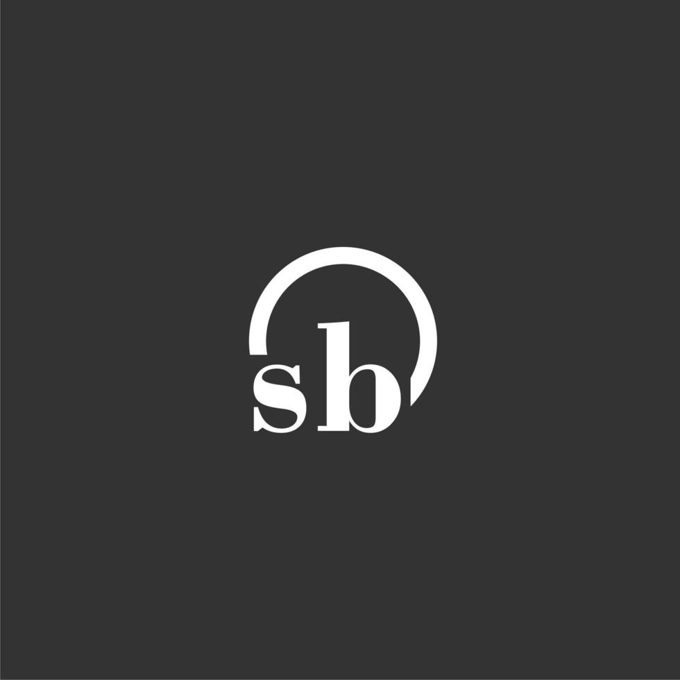 SB initial monogram logo with creative circle line design vector