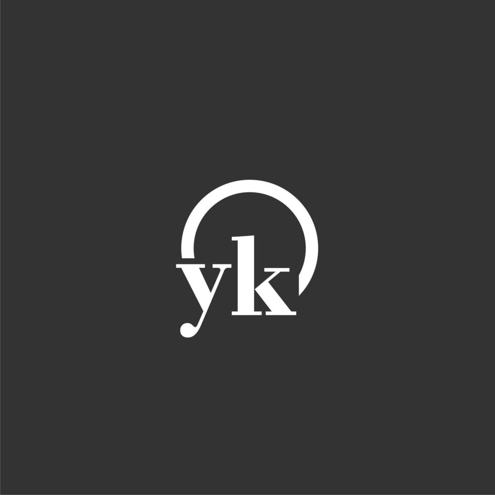 YK initial monogram logo with creative circle line design vector