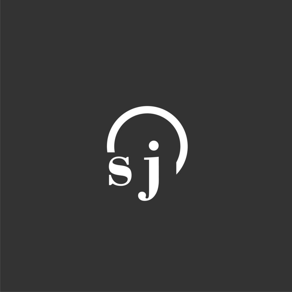 SJ initial monogram logo with creative circle line design vector