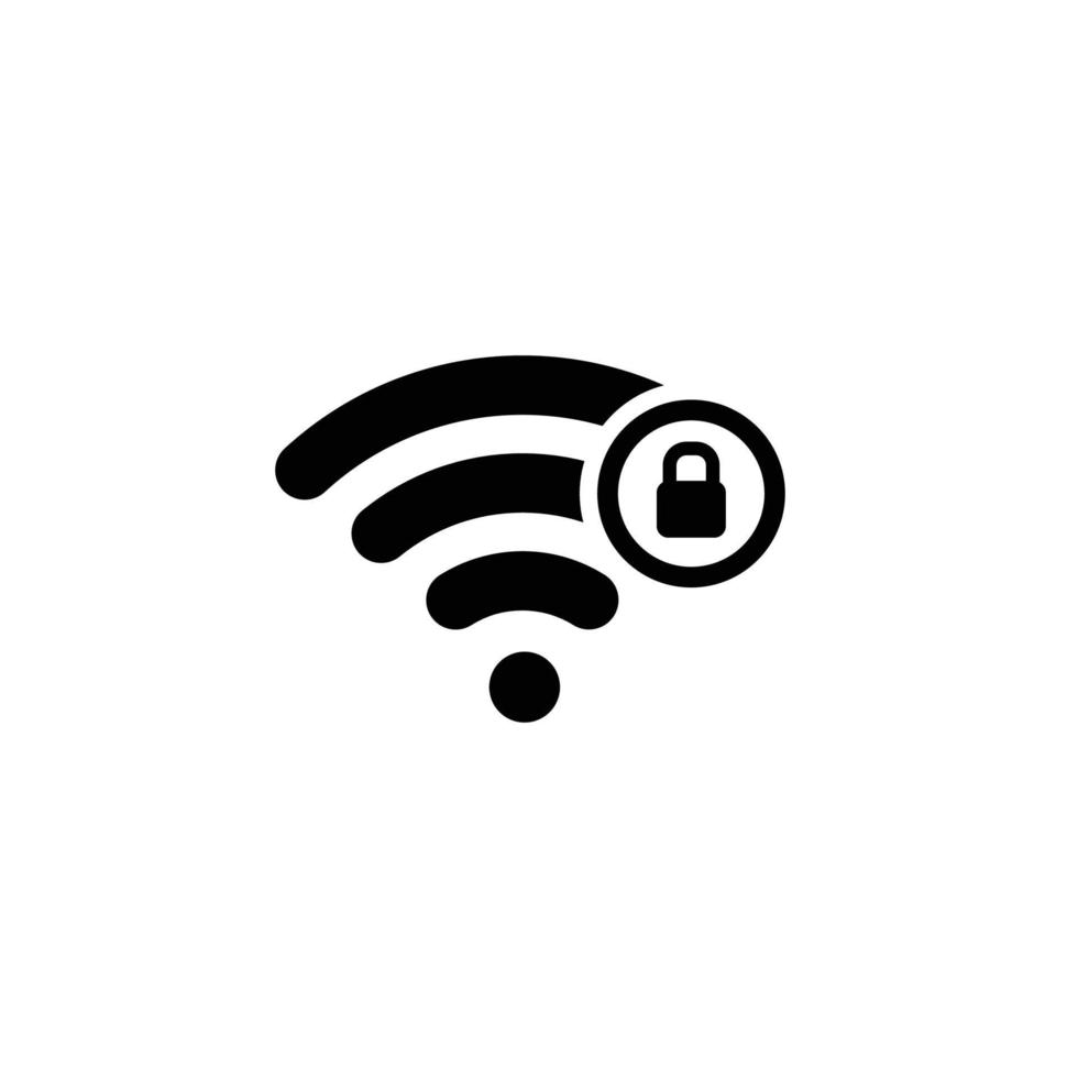 Wifi simple flat icon vector illustration. Wifi locked icon