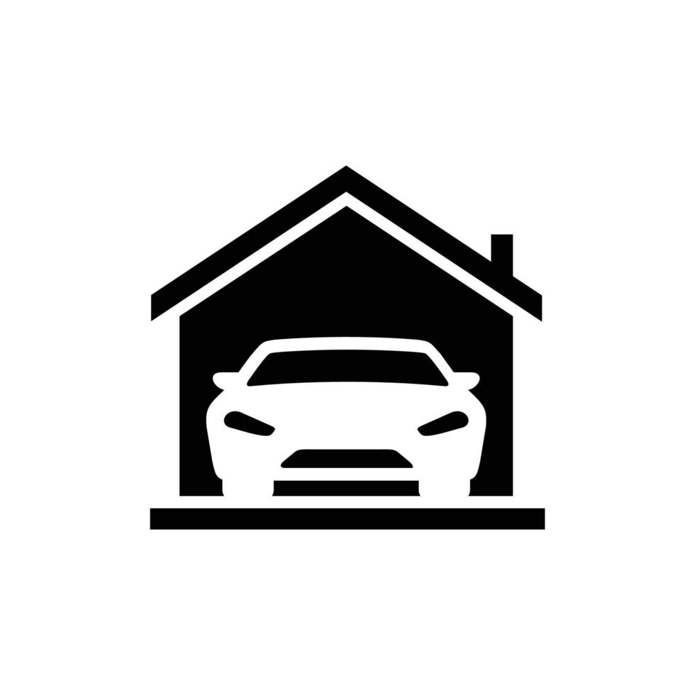 Car garage simple flat icon vector