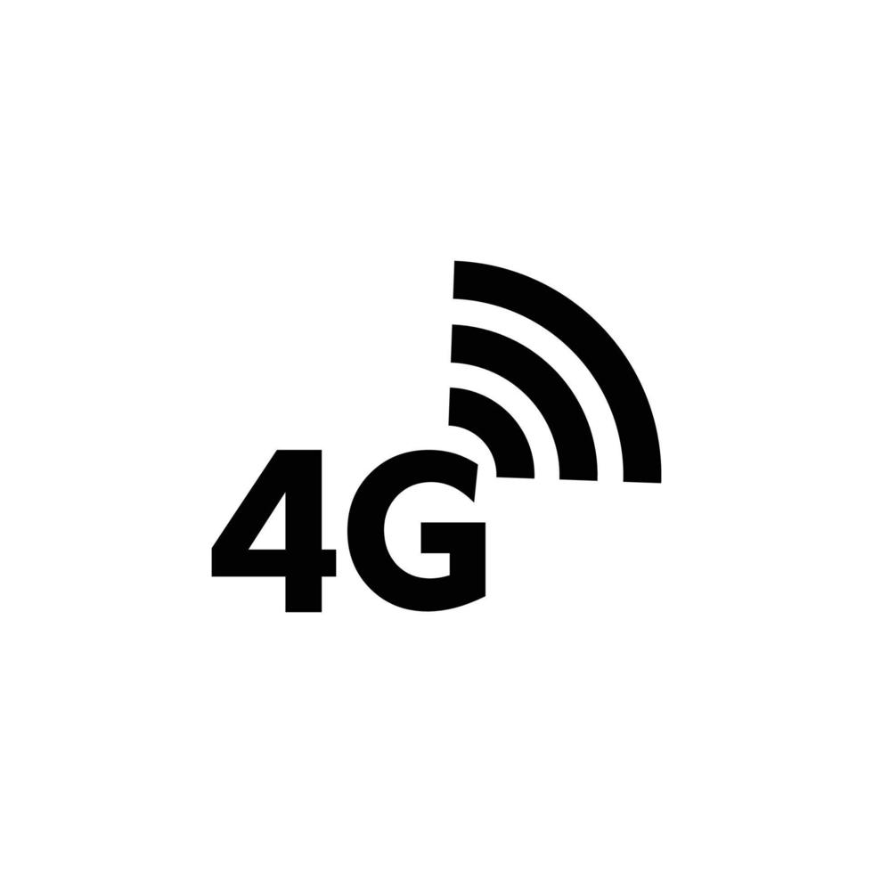 Ilustración de vector de icono plano simple de red 4g