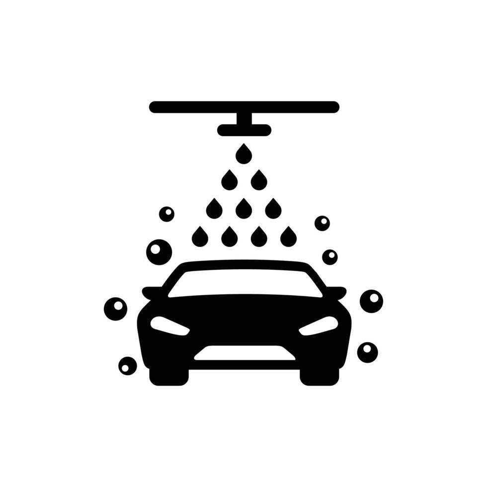 ilustración de vector de icono plano simple de lavado de autos