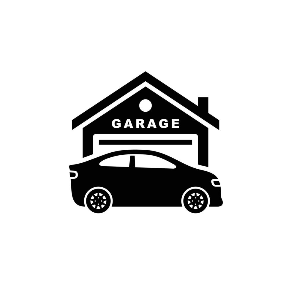 Car garage simple flat icon vector