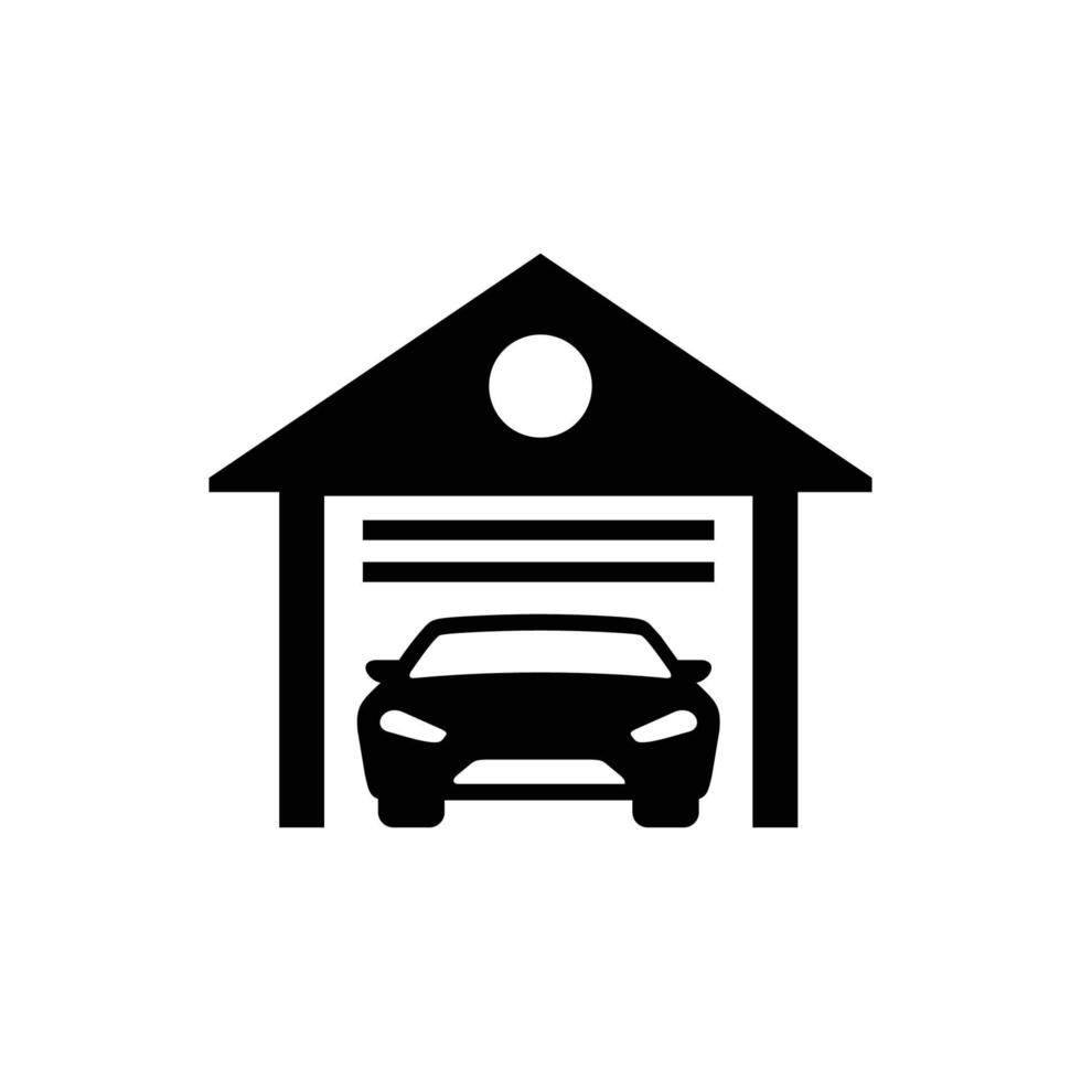 vector de icono plano simple de garaje de coche