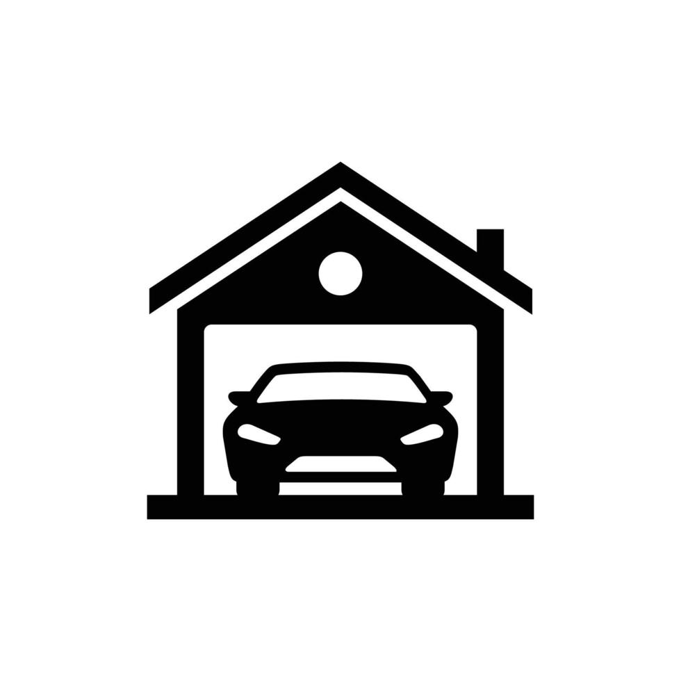 Car garage simple flat icon vector