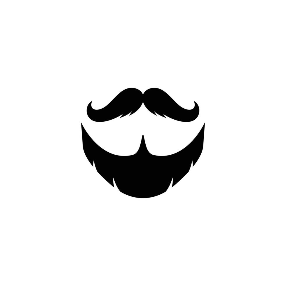 vector de icono plano simple de bigote y barba