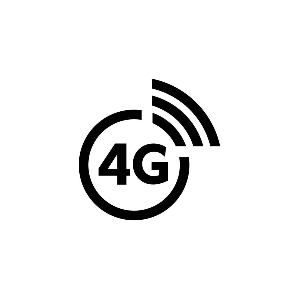 Ilustración de vector de icono plano simple de red 4g