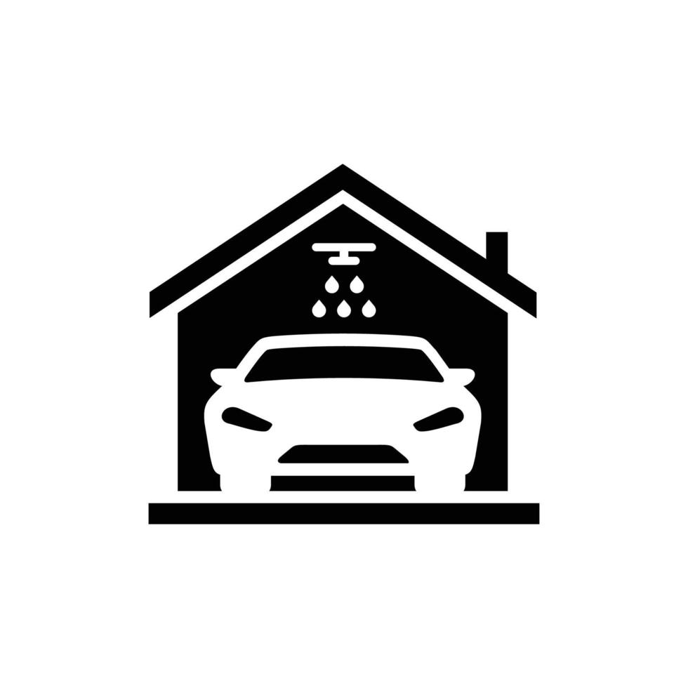 ilustración de vector de icono plano simple de lavado de autos