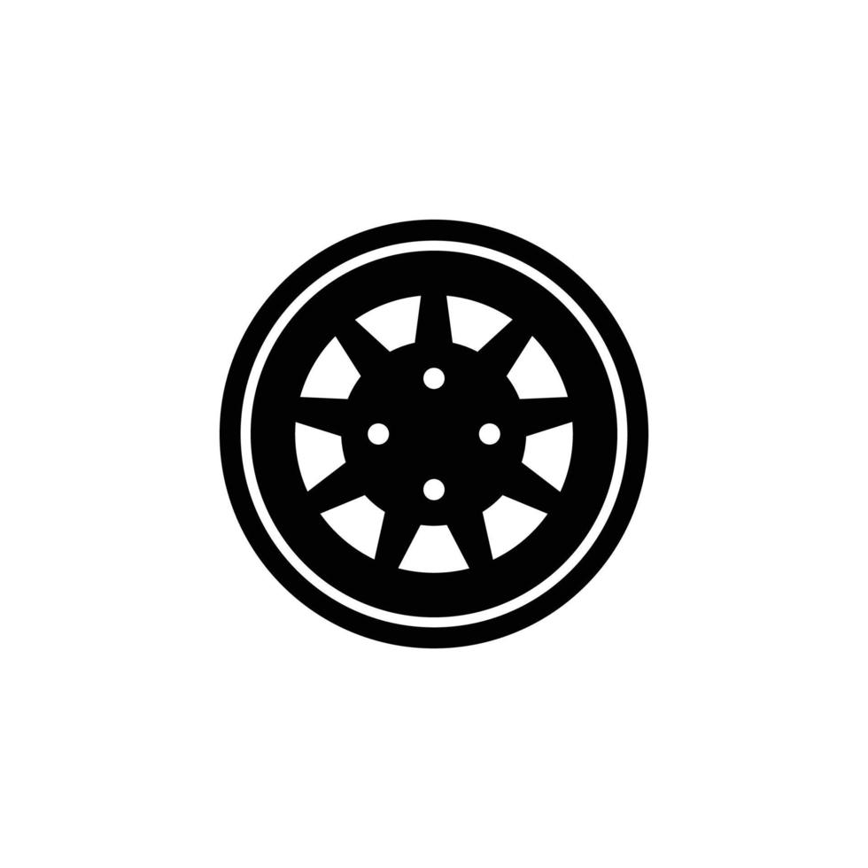 Car wheel simple flat icon vector illustration