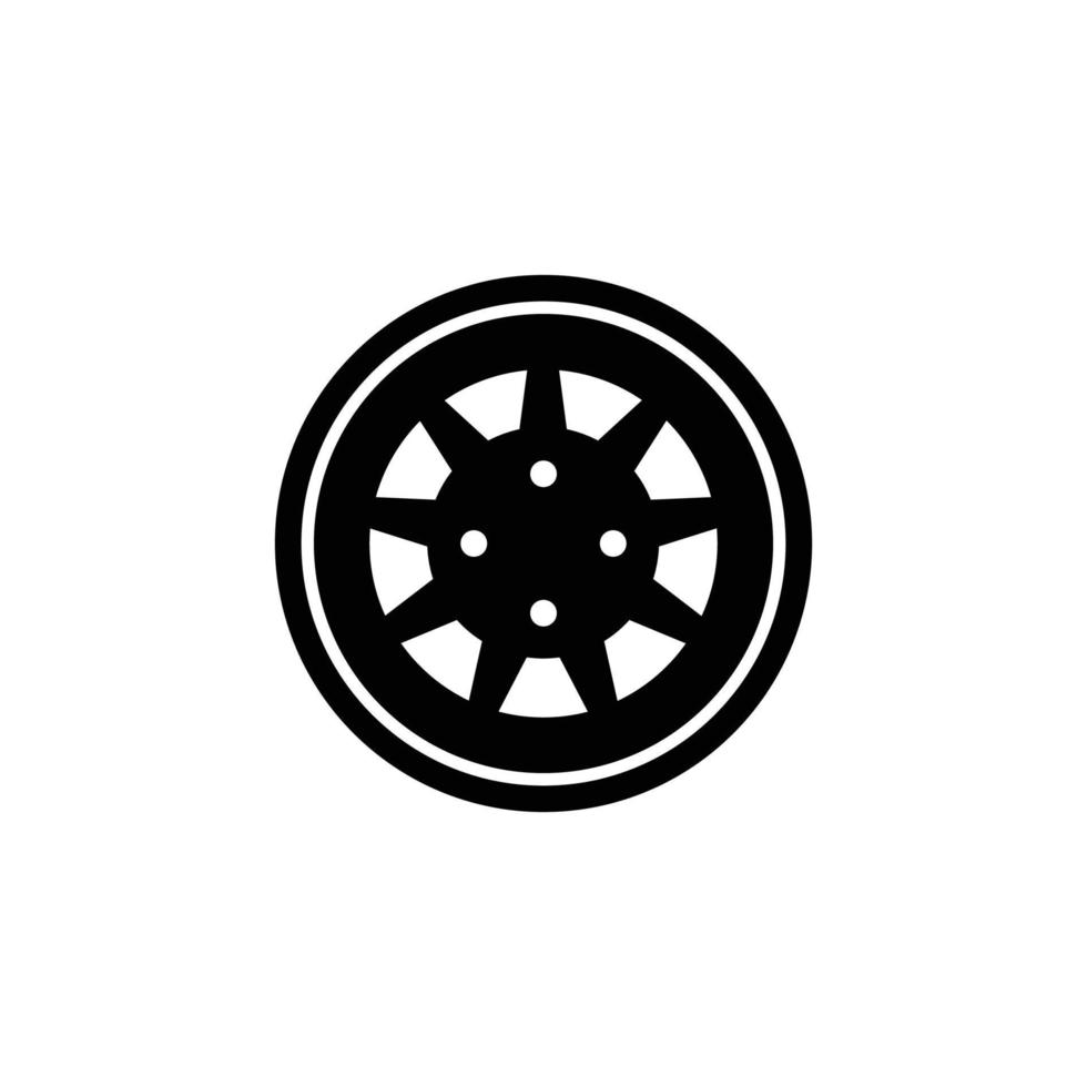 Car wheel simple flat icon vector illustration