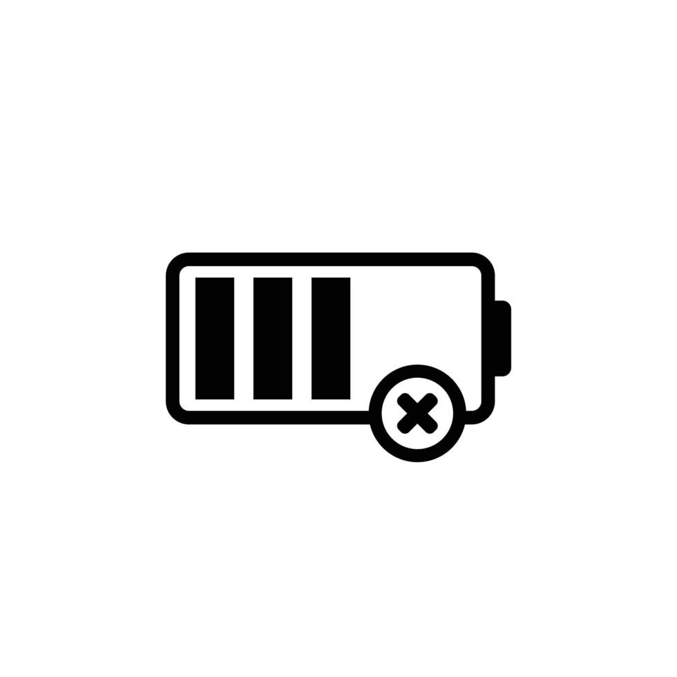 Ilustración de vector de icono plano simple de batería de teléfono. sin vector de icono de carga