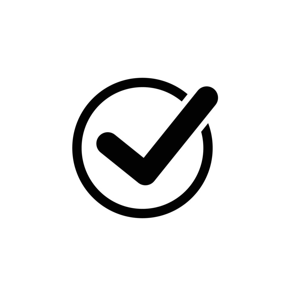 Check mark simple flat icon vector illustration. Check icon vector