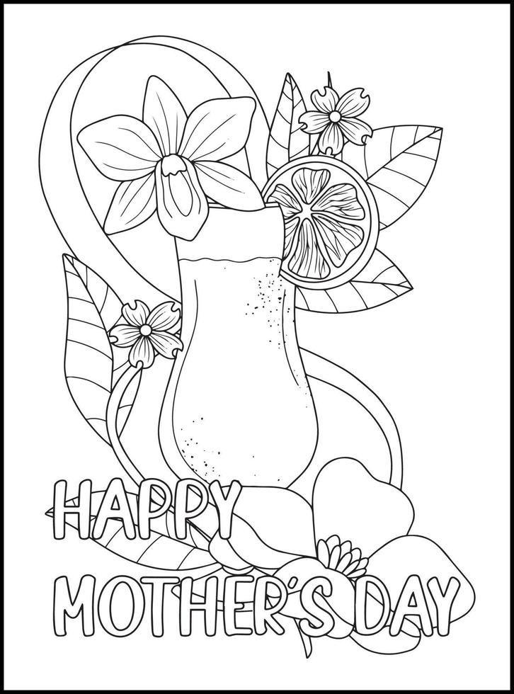 Mothers Day Adult Coloring Pages vector