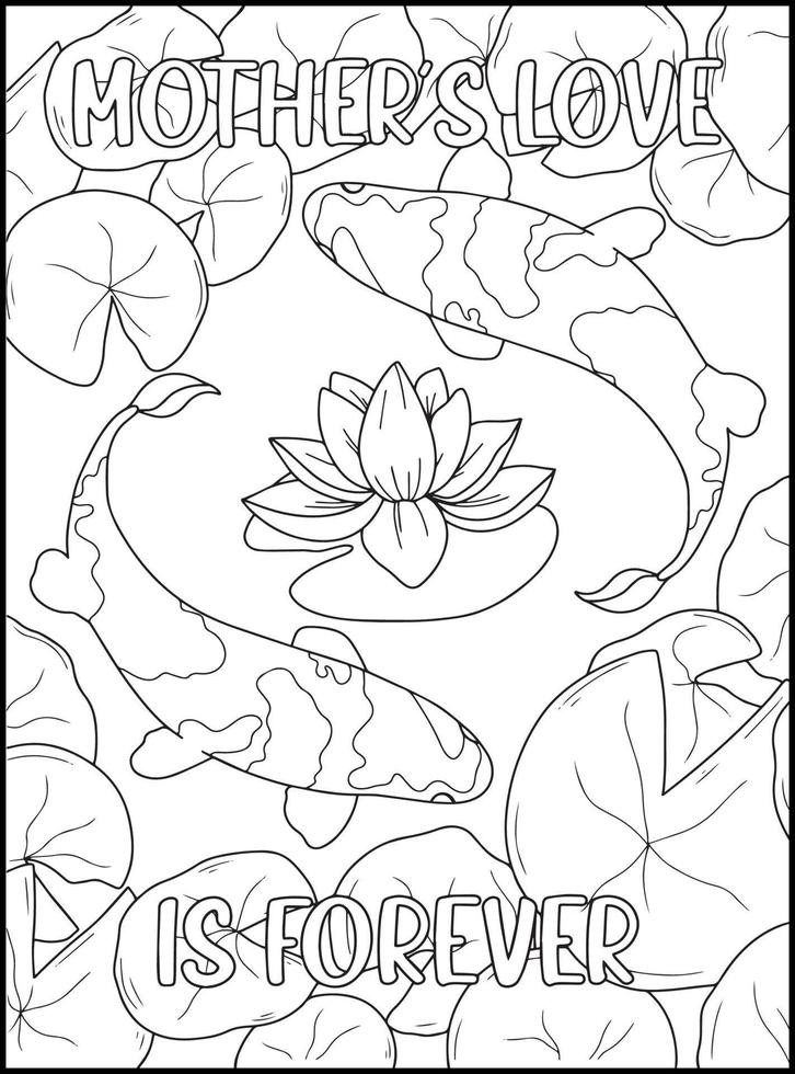 Mothers Day Adult Coloring Pages vector