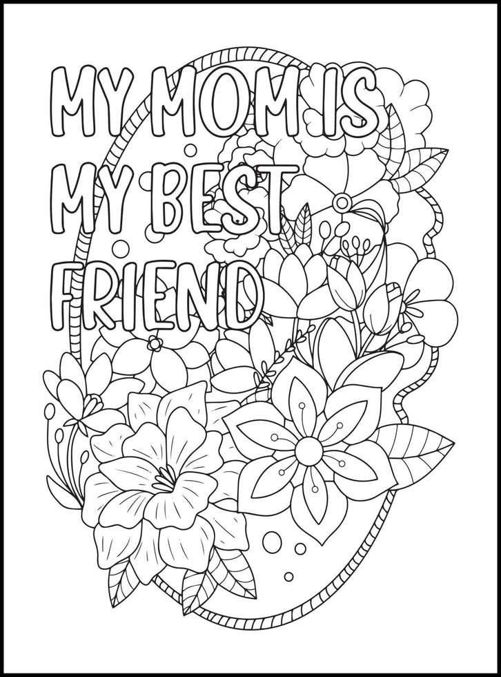 Mothers Day Adult Coloring Pages vector