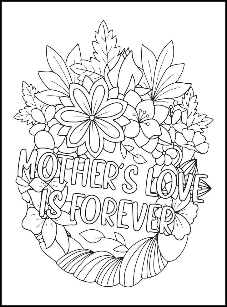 Mothers Day Adult Coloring Pages vector