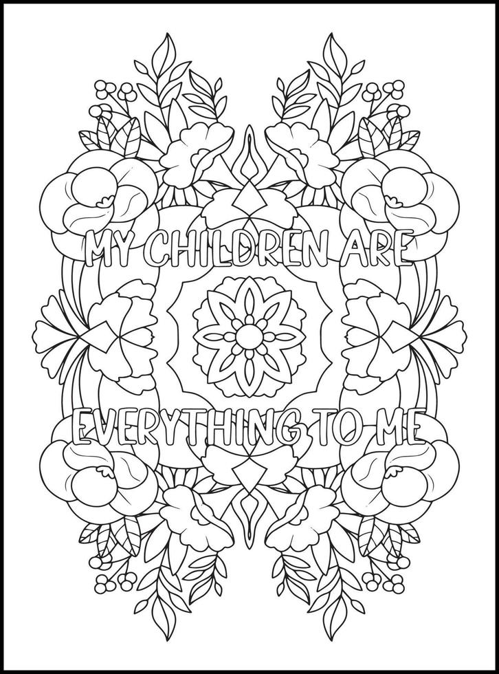 Mothers Day Adult Coloring Pages vector