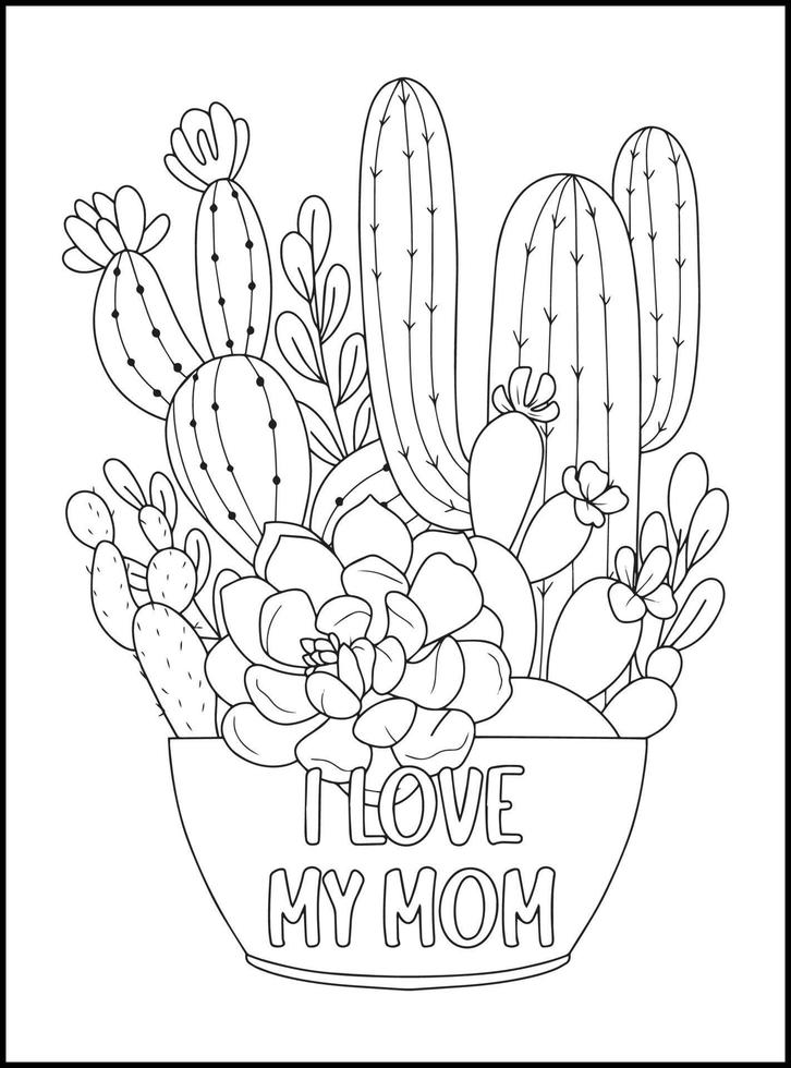 Mothers Day Adult Coloring Pages vector