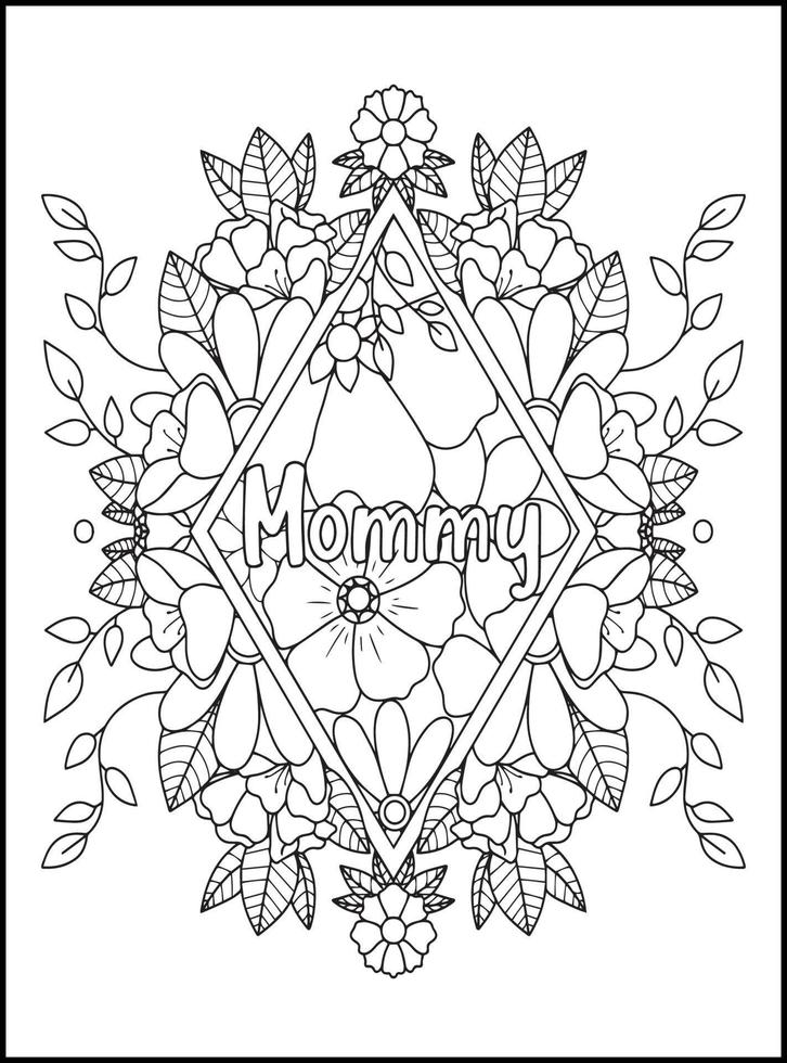 Mothers Day Adult Coloring Pages vector