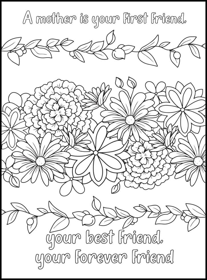 Mothers Day Adult Coloring Pages vector