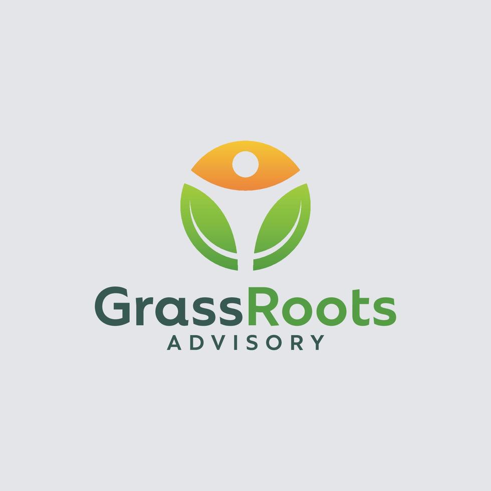 Grass roots simple concept with circle style inspiration vector