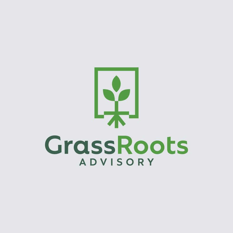 Grass roots simple concept with circle style inspiration vector