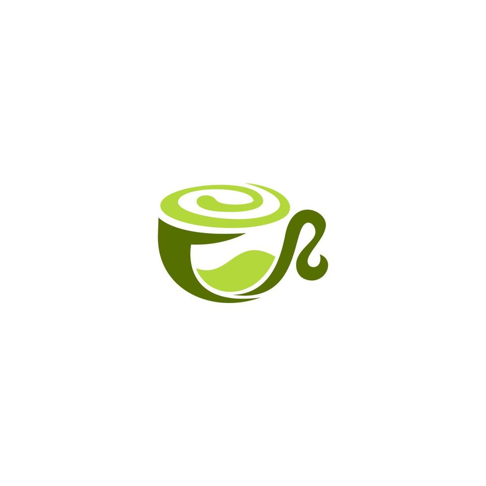 diseño de logotipo de café verde, logotipo de taza de café vector