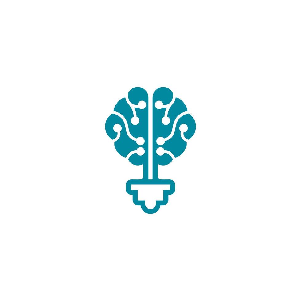 diseño del logo del cerebro, lámpara del cerebro vector