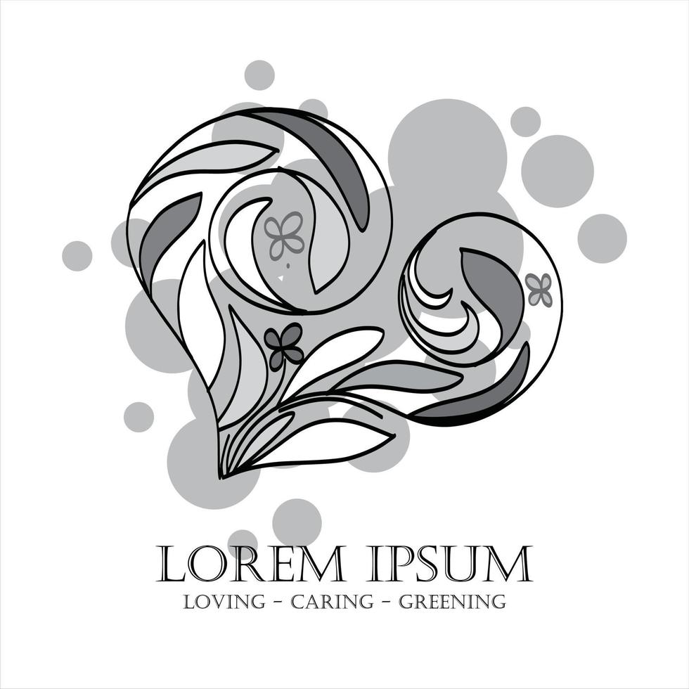 icon off heart decorative hand write in white backgrund vector