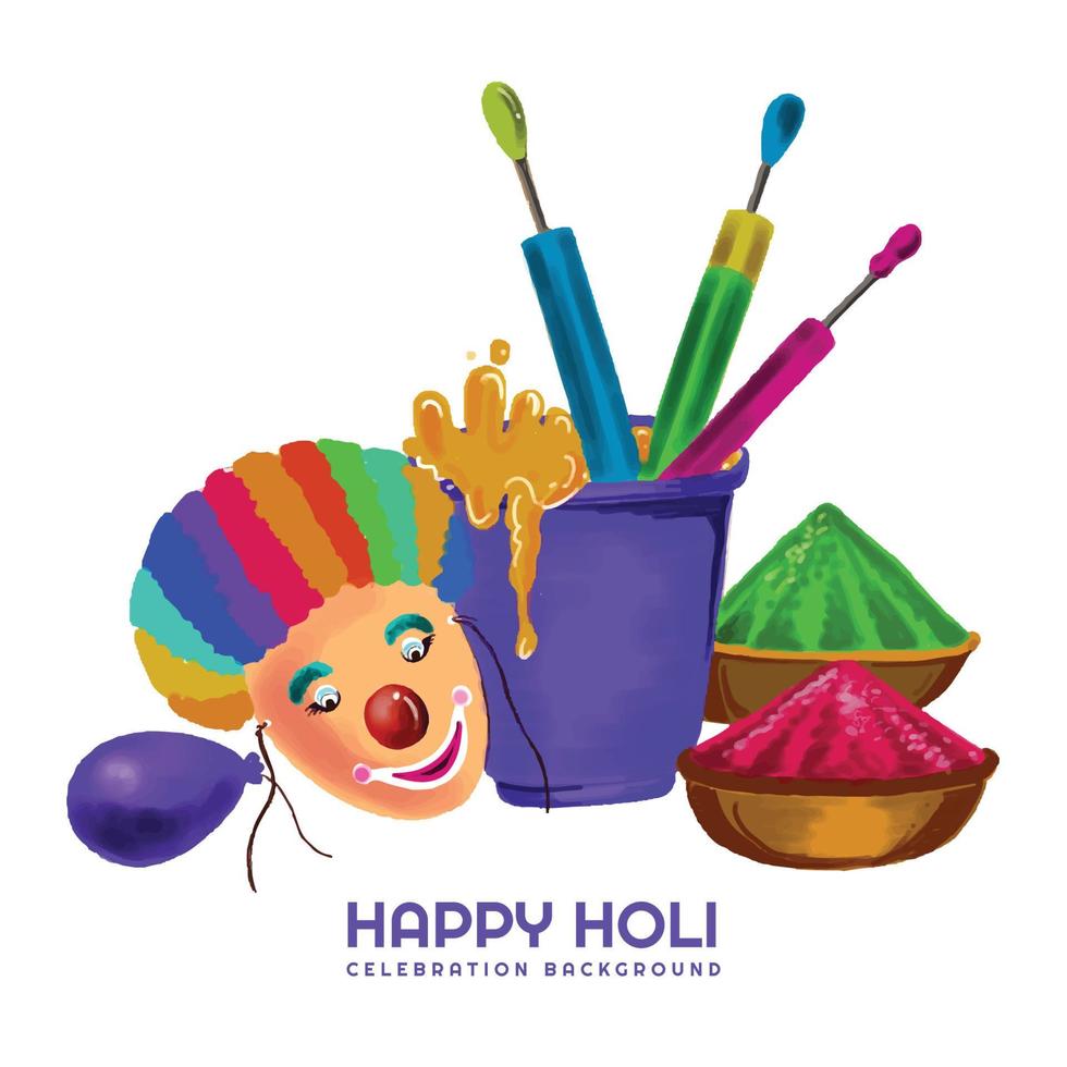 Indian festival holi celebrations card background vector