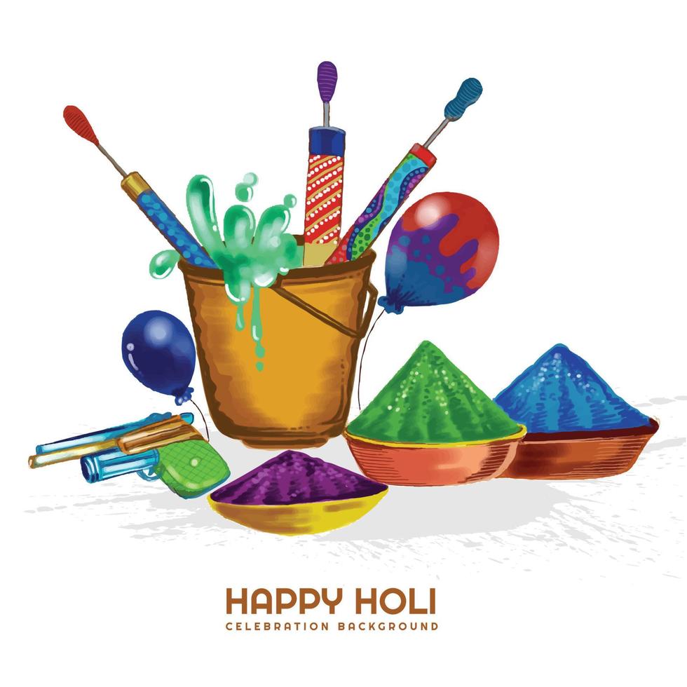 Beautiful indian festival of colours happy holi concept with colourful background vector