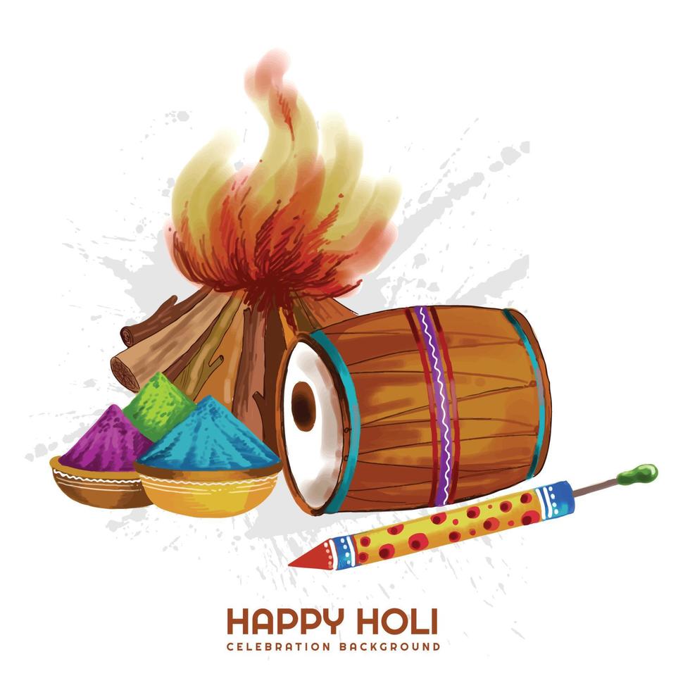Beautiful indian festival of colours happy holi concept with colourful background vector