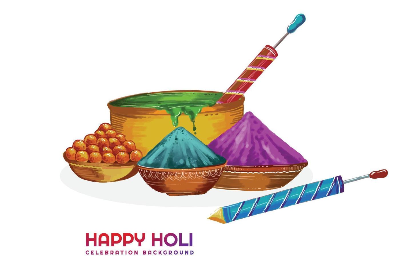 Indian holi traditional festival of colors card background vector