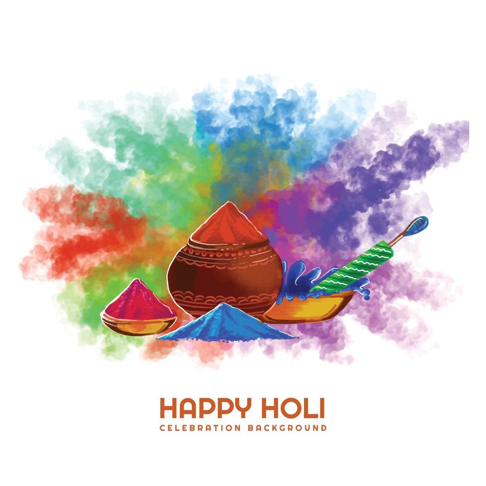 Festival of colors celebration happy holi card background vector