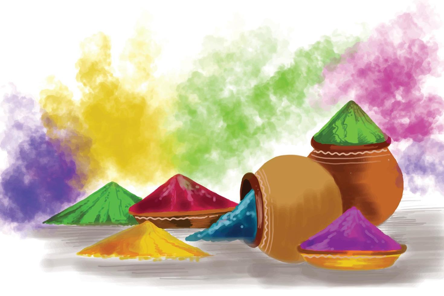 festival de colores celebración feliz holi tarjeta fondo de vacaciones vector