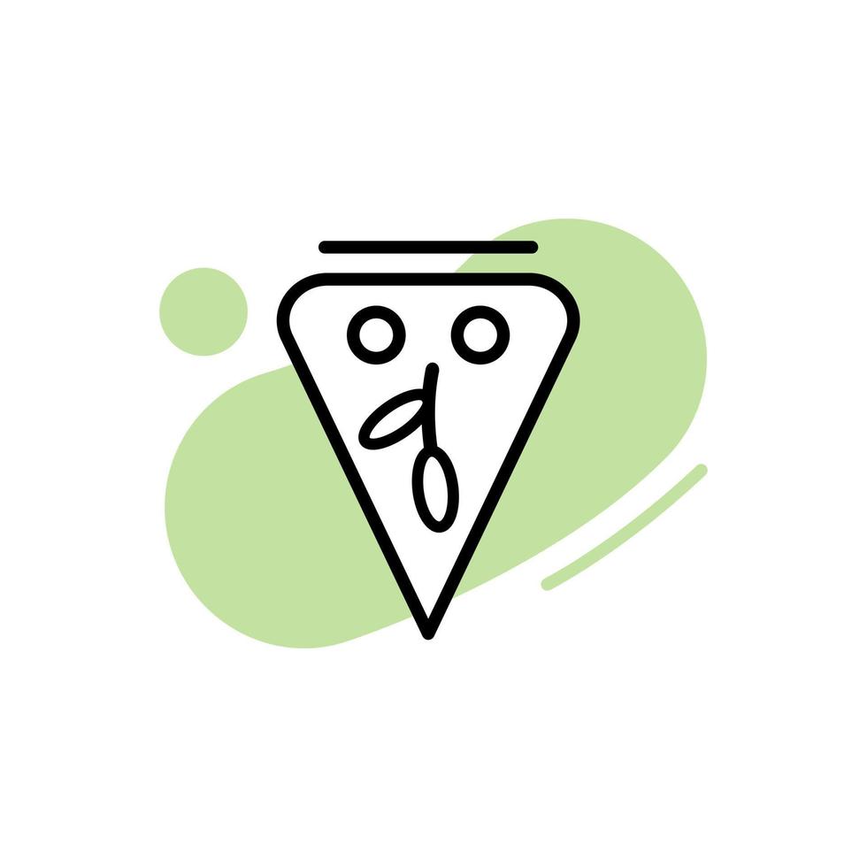 Plant-based meat icon. Line art pizza. vector